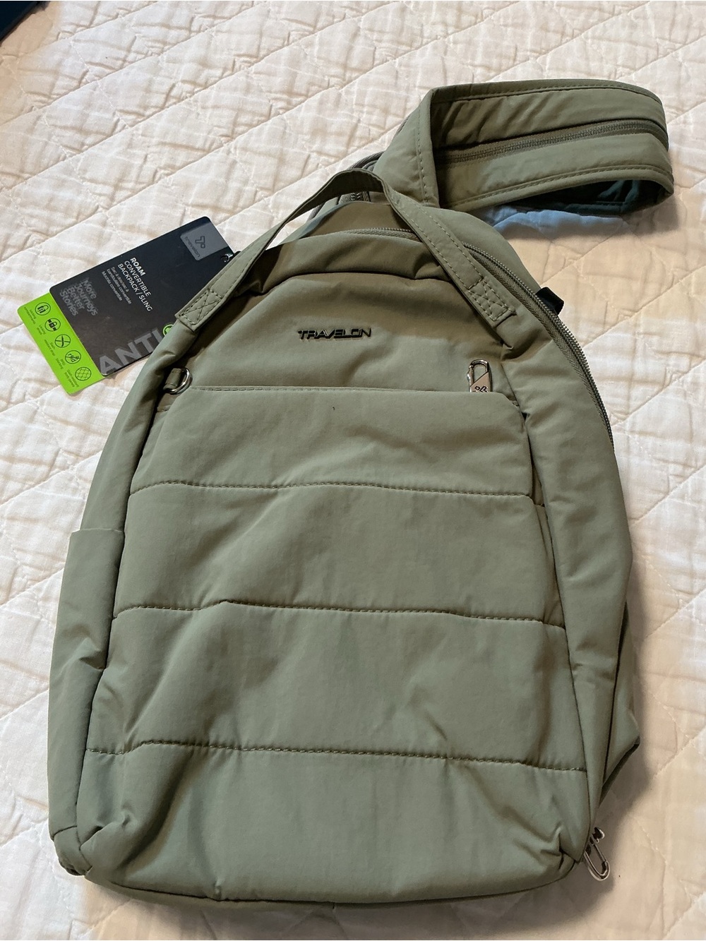 NWT Travelon Roam Anti-theft Convertible Backpack/Sling - Picture 3 of 9